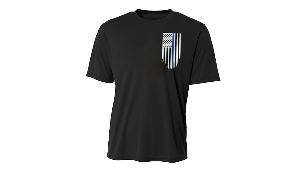 Thin Blue Line Polyester T-shirt - Honor/respect - POLY-HONOR-BLACK-XXXL