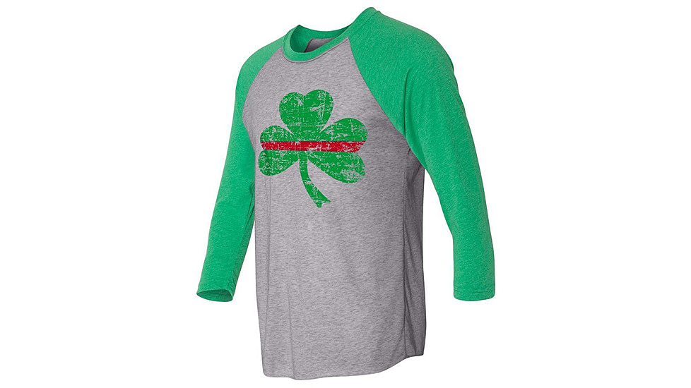 Thin Blue Line Raglan - Shamrock, Thin Red Line - STPAT-TRL-RAG-GG-L