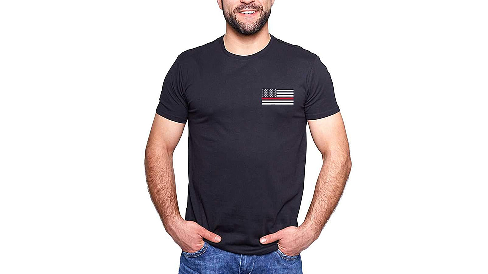 Thin Blue Line Shirt - Remember, Thin Red Line - REMEMBER-TRL-SHIRT-BLACK-L