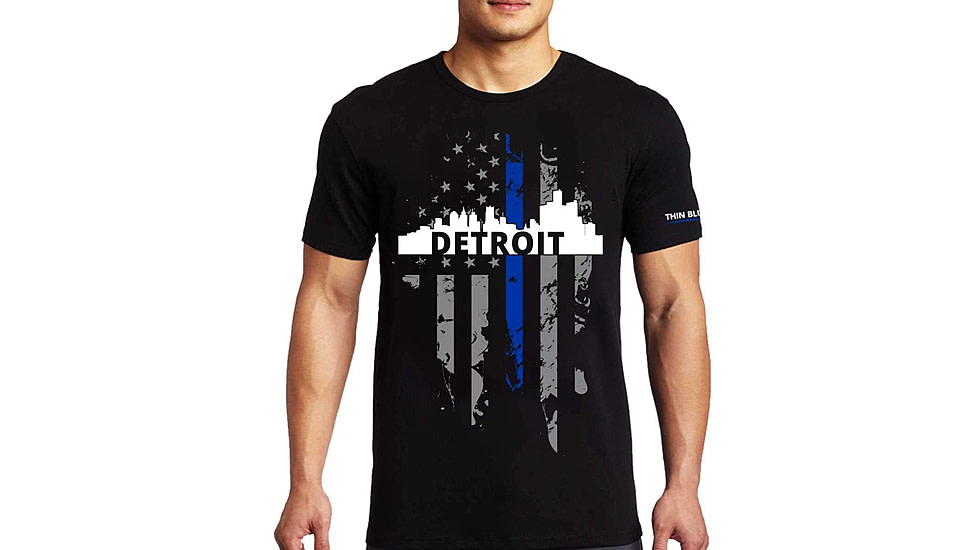 Thin Blue Line T-shirt - Detroit Large, - DETROIT-LRG-TBL-SHIRT-BLK-L