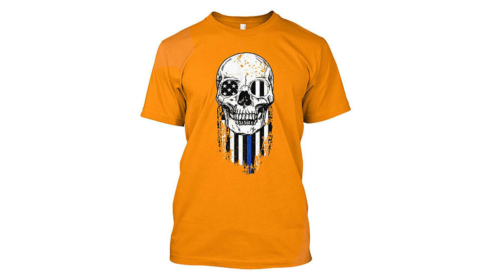 Thin Blue Line T-shirt - Halloween Thin Blue Line, Orange - TBL-HALO-ORG-L