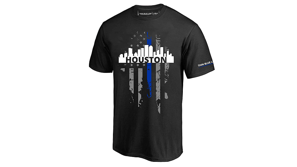 Thin Blue Line T-shirt - Houston Large, - HOUSTON-LRG-TBL-SHIRT-BLK-L