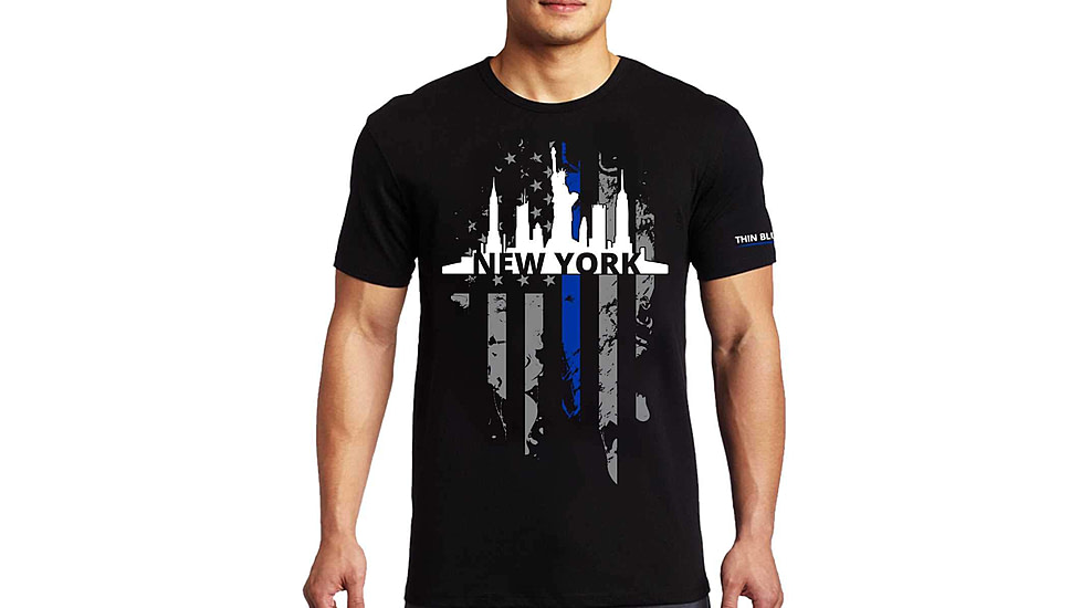 Thin Blue Line T-shirt - Ny Large, - NY-LRG-TBL-SHIRT-BLK-M