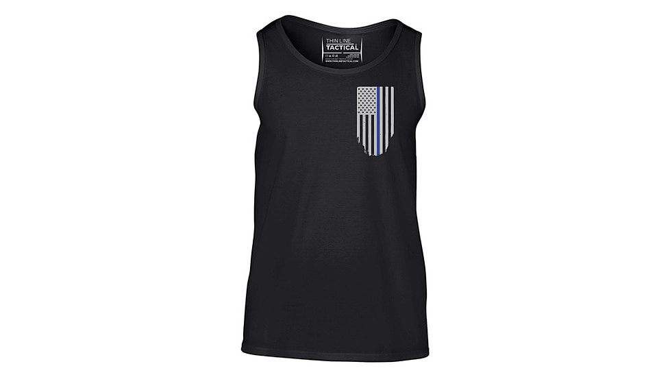 Thin Blue Line Tank - American Flag - Honor &amp; Respect, Black - TBL-TANK-BLACK-XXXL