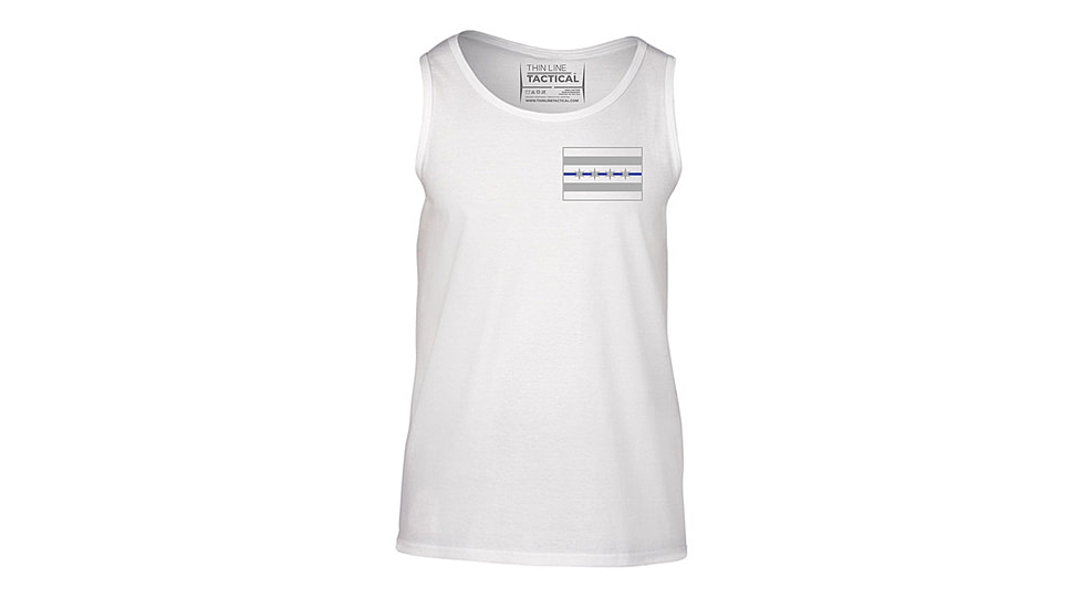 Thin Blue Line Tank - Chicago Flag, White - CHIC-TANK-WHITE-L
