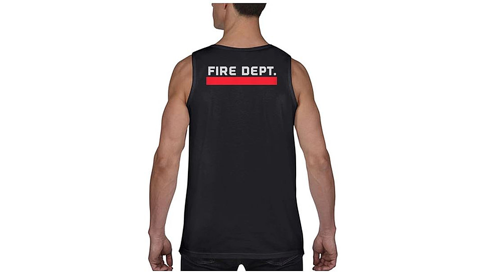 Thin Blue Line Tank - Fire Department Thin Red Line, Black - DEPT-TANK-BLACK-XXL