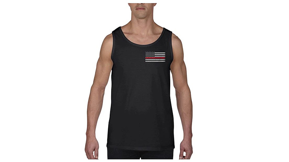 Thin Blue Line Tank - Fire Department Thin Red Line, Black - DEPT-TANK-BLACK-XXL