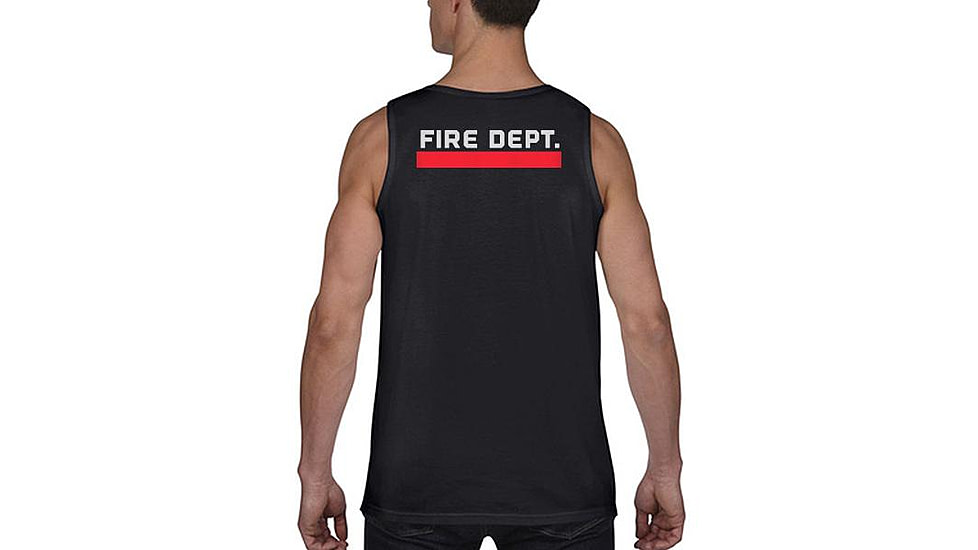 Thin Blue Line Tank - Fire Department Thin Red Line, Black - DEPT-TANK-BLACK-L