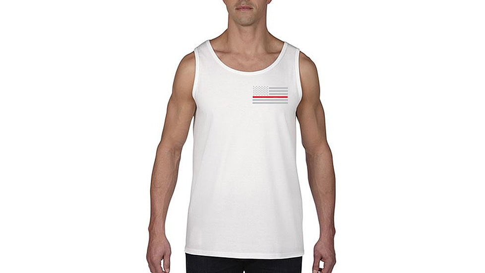 Thin Blue Line Tank - Fire Department Thin Red Line, White - DEPT-TANK-WHITE-L