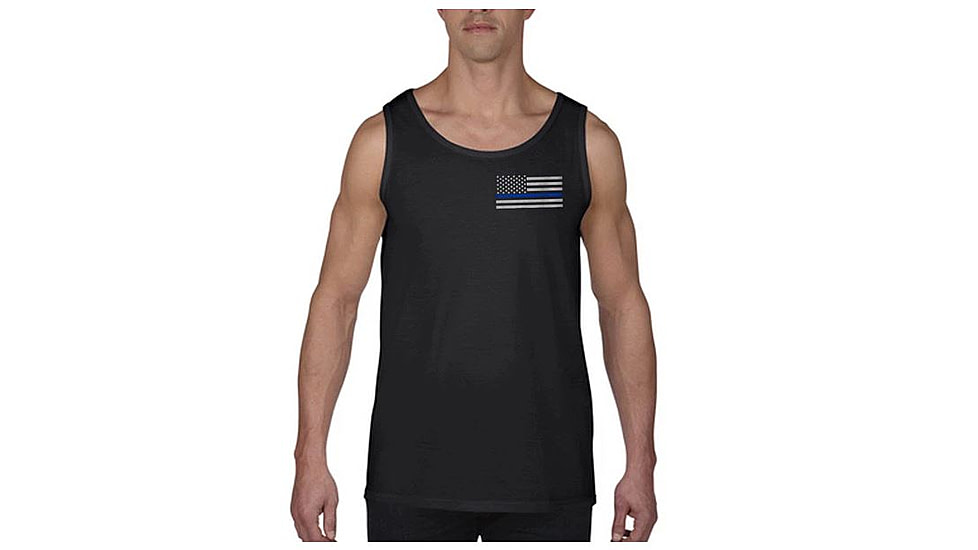 Thin Blue Line Tank - Flag, Black - MEN-TANK-TBL-SMALL-LOGO-BLACK-XXL