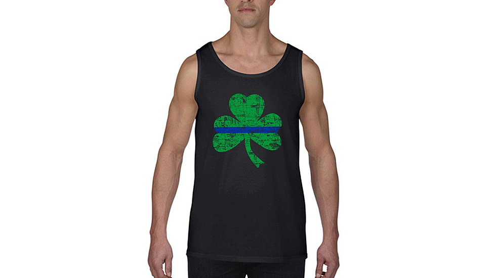 Thin Blue Line Tank, Shamrock - STPAT-TBL-TANK-BLACK-LARGE