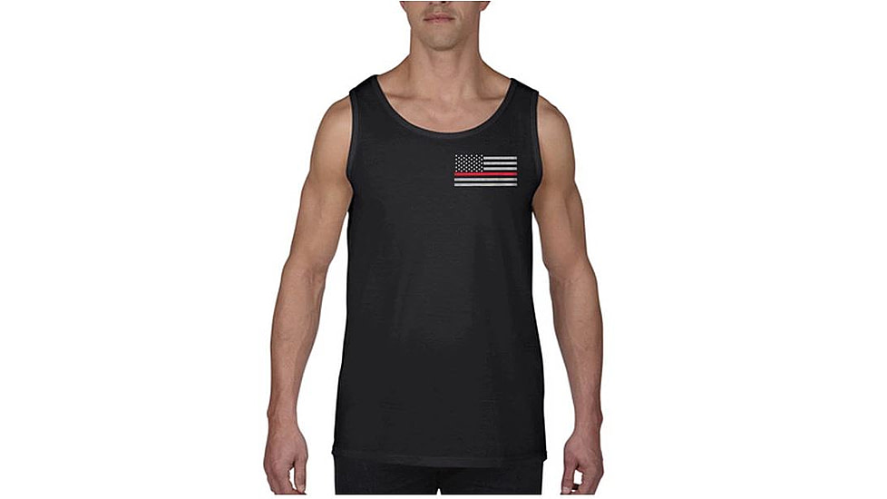 Thin Blue Line Tank - Thin Red Line American Flag, Black - RFLG-TANK-SMALL-LOGO-BLACK-XXL