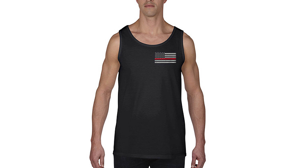 Thin Blue Line Tank - Thin Red Line American Flag, Black - RFLG-TANK-SMALL-LOGO-BLACK-LARGE