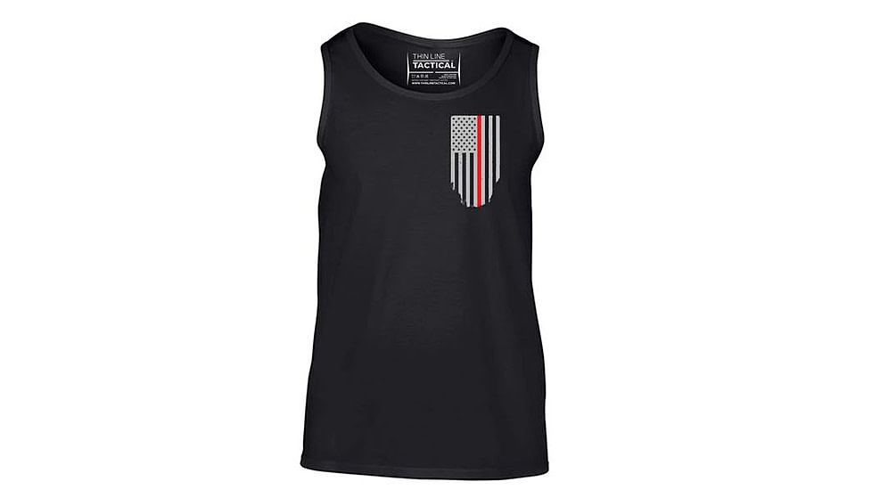 Thin Blue Line Tank - Thin Red Line American Flag - Honor &amp; Respect, Black - TRL-TANK-BLACK-XXL