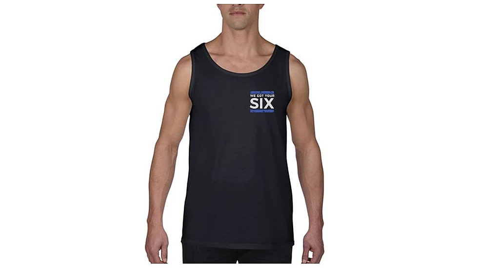 Thin Blue Line Tank - We Got Your 6ix, Black - 6IX-TANK-BLACK-XXL