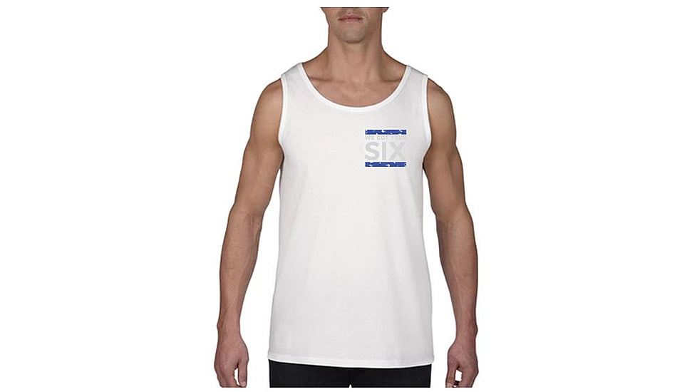 Thin Blue Line Tank - We Got Your 6ix, White - 6IX-TANK-WHITE-XXL