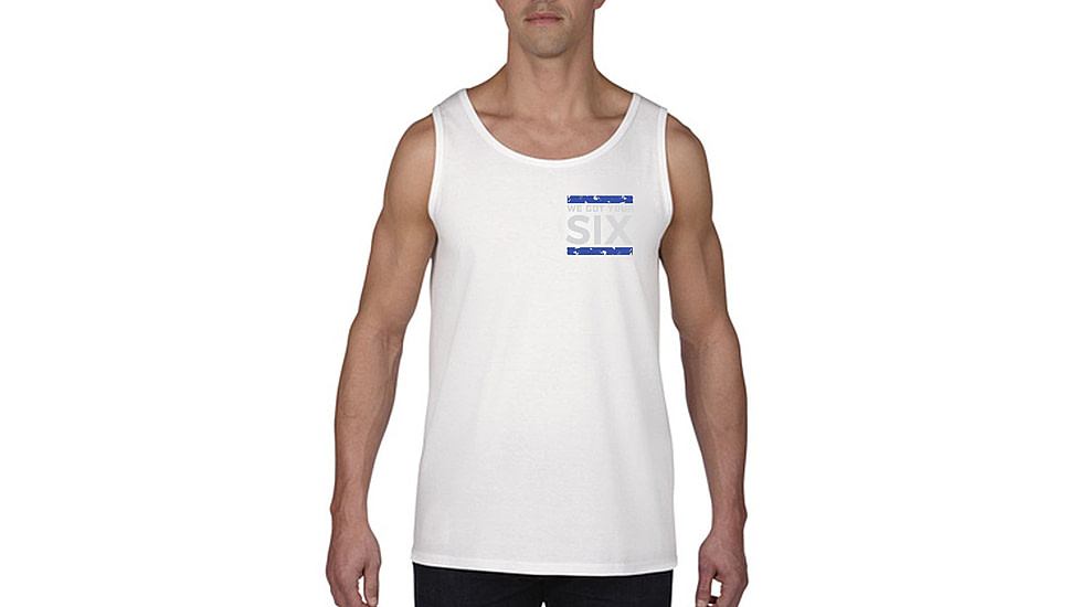 Thin Blue Line Tank - We Got Your 6ix, White - 6IX-TANK-WHITE-L