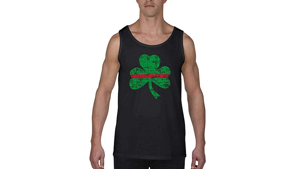 Thin Blue Line Thin Red Line Tank, Shamrock, Black - STPAT-TRL-TANK-BLACK-LARGE