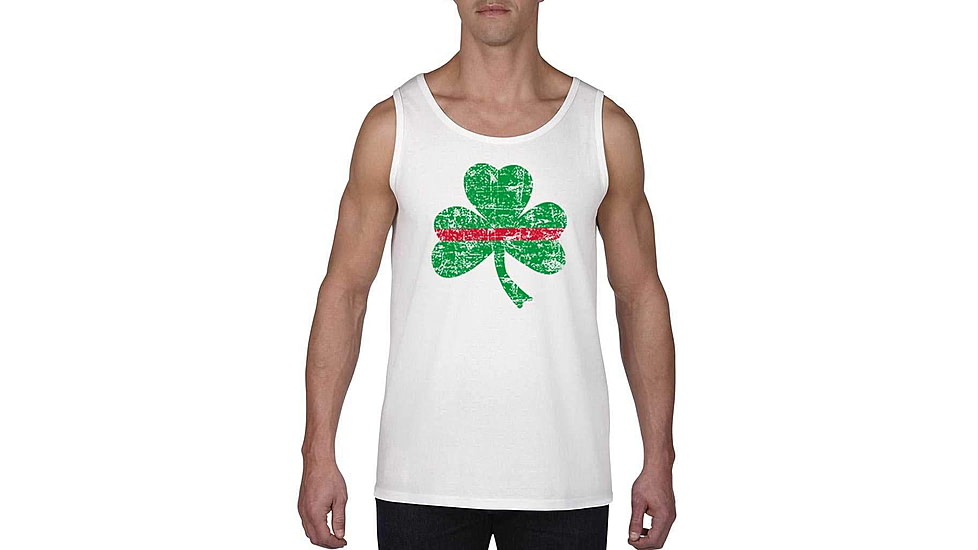 Thin Blue Line Thin Red Line Tank, Shamrock, White - STPAT-TRL-TANK-WHITE-LARGE