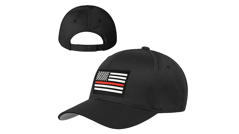 Thin Blue Line Velcro Hat - Thin Red Line American Flag - HAT-TRLAM-VELCRO-BLACK