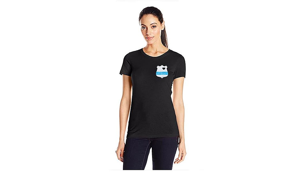 Thin Blue Line Women's - 3/4 Sleeve, Badge - WOM-34-BADGE-XXL
