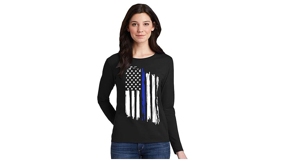 Thin Blue Line Women's Long Sleeve - American - WOM-LS-TBLA-XXL