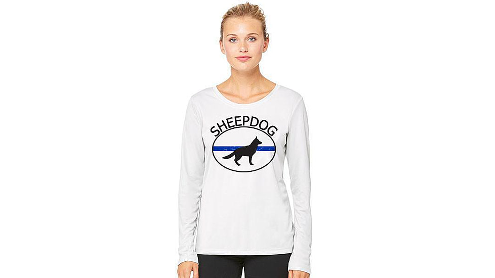 Thin Blue Line Womens - Sheepdog Long Sleeve - WOM-LS-WHITE-SHEEP-LARGE