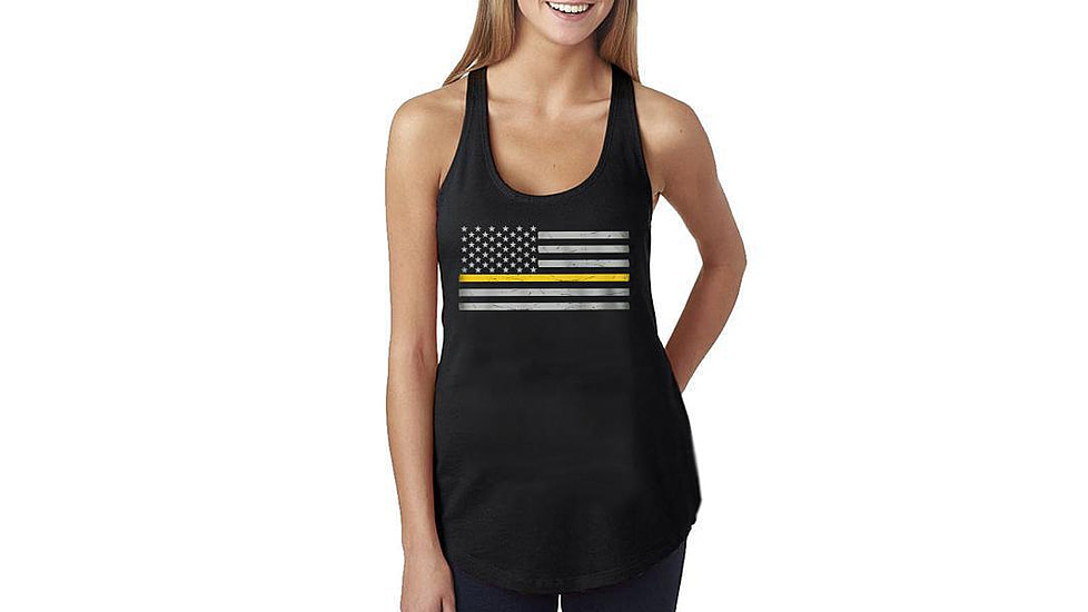 Thin Blue Line Womens - Tank Classic Thin Gold Line - WOMEN-TANK-CLASSIC-GOLD-BLACK-XXL
