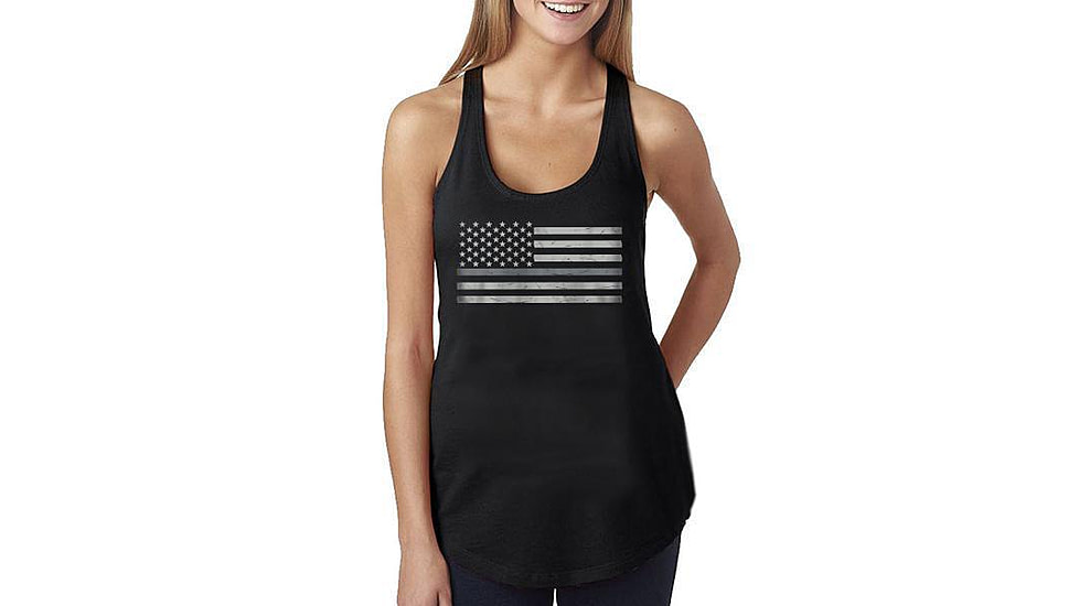 Thin Blue Line Womens - Tank Classic Thin Silver Line - WOMEN-TANK-CLASSIC-SILVER-BLACK-XL