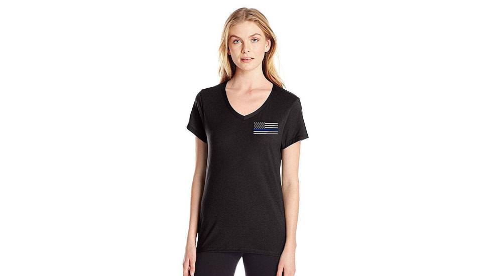 Thin Blue Line Womens V-neck - Small Logo, - TBL-WOMEN-VNECK-LARGE