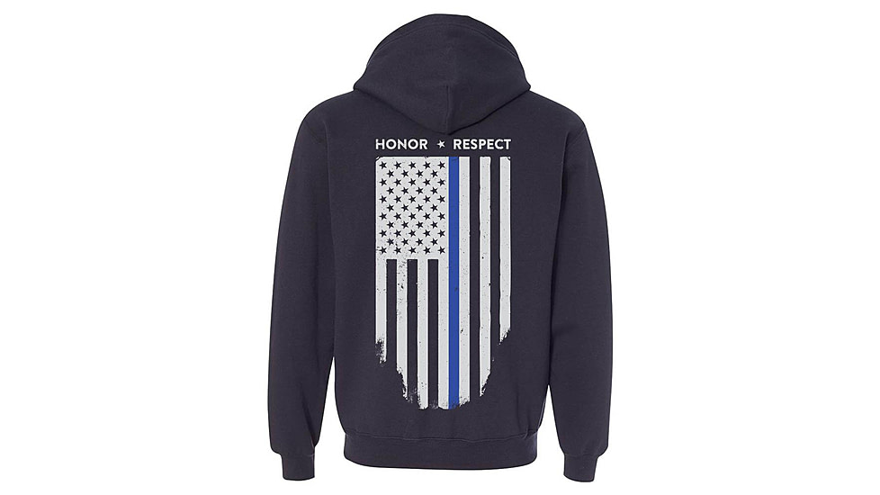 Thin Blue Line Zip Up - Honor/respect, - HONOR-TBL-ZIP-BLACK-L