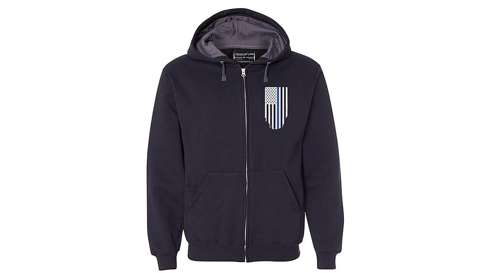 Thin Blue Line Zip Up - Honor/respect, - HONOR-TBL-ZIP-BLACK-L