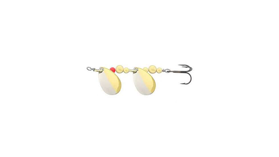Thomas Fishing Lures Double Spinn In-Line Spinner, 1 3/4in, 1/5 oz, Nickel/Gold, S500NG
