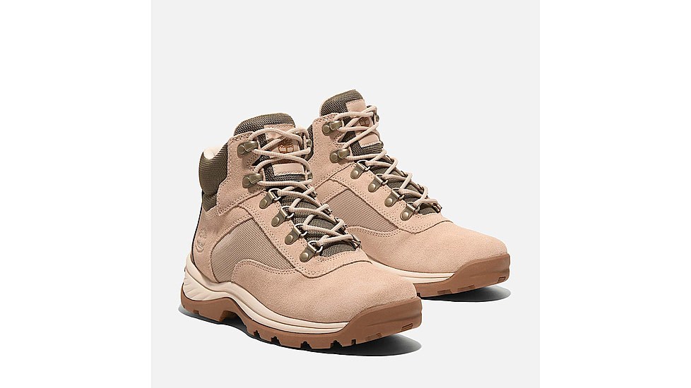 Timberland White Ledge Mid Lace-Up Waterproof Hiking Boot - Womens, Light Beige Suede, 8, Medium, TB0A2KNTER308000M