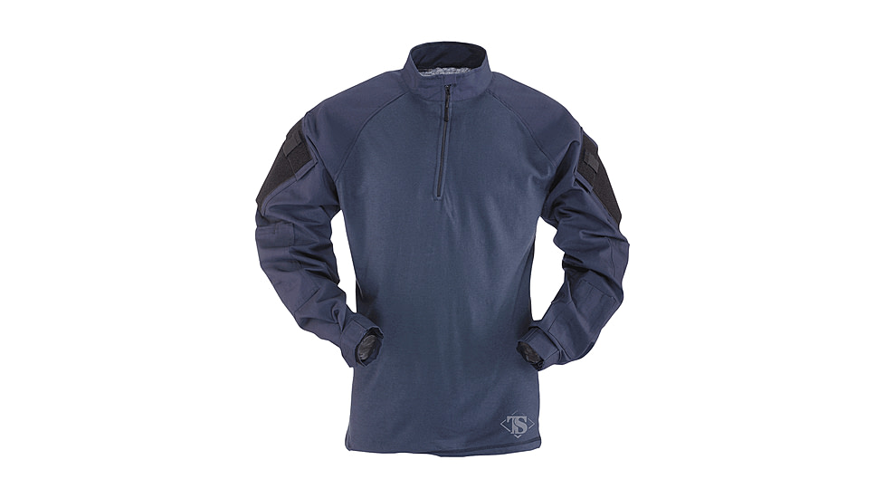 Tru-Spec 1/4 Zip Tactical Response Combat Shirt 50/50 Nylon/Cotton Rip-Stop, Navy/Navy, XSmall Regular 2549002