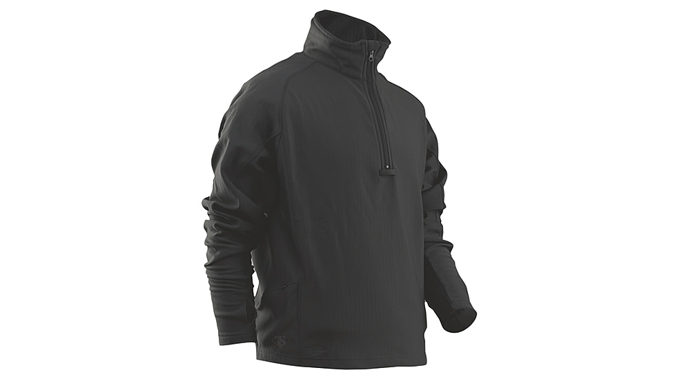 Tru-Spec 24-7 Grid Fleece Pullover 94/6 Polyester/Spandex, Black, Large Regular 2426005