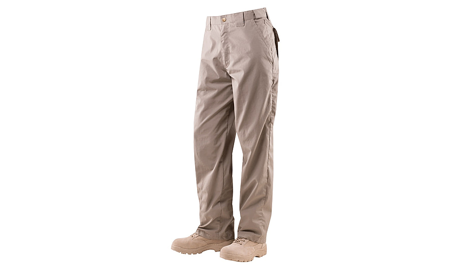 Tru-Spec 24-7 Men's Classic Pants, Teflon, PolyCotton RipStop, Khaki, Size 50 1185093