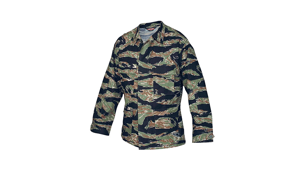 TRU-SPEC Classic BDU Coat 100% Cotton Jacket - Mens, Tiger Stripe, XSR, 1590002