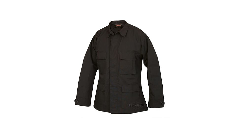 Tru-Spec Polyester-Cotton Ripstop BDU Jacket - Men's, Black, Extra Large, Long Length 1320026