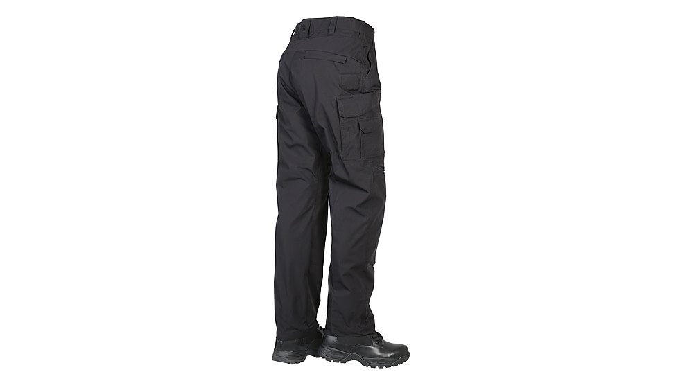 TRU-SPEC Rip-Stop Pro Flex Unhemmed Pants - Mens, Black, Waist 48, Unhemmed, 1483092
