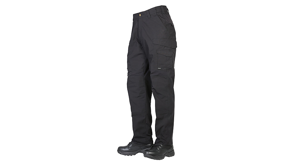 TRU-SPEC Rip-Stop Pro Flex Unhemmed Pants - Mens, Black, Waist 48, Unhemmed, 1483092