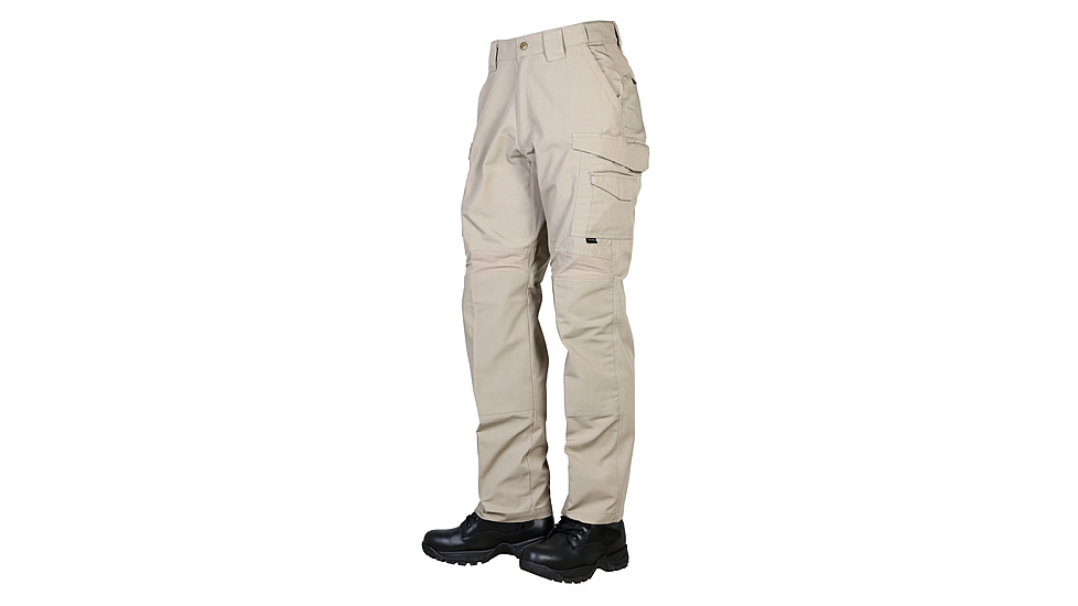 TRU-SPEC Rip-Stop Pro Flex Unhemmed Pants - Mens, Khaki, Waist 52, Unhemmed, 1482094
