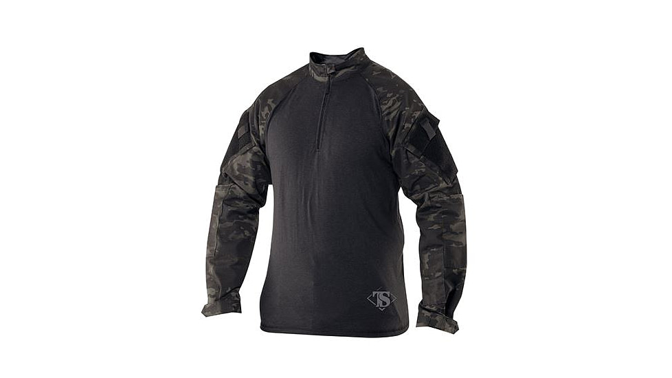 Tru-Spec 1/4 Zip Tactical Response Combat Shirt 50/50 Nylon/Cotton Rip-Stop, MultiCam Black, Small Regular 2539003