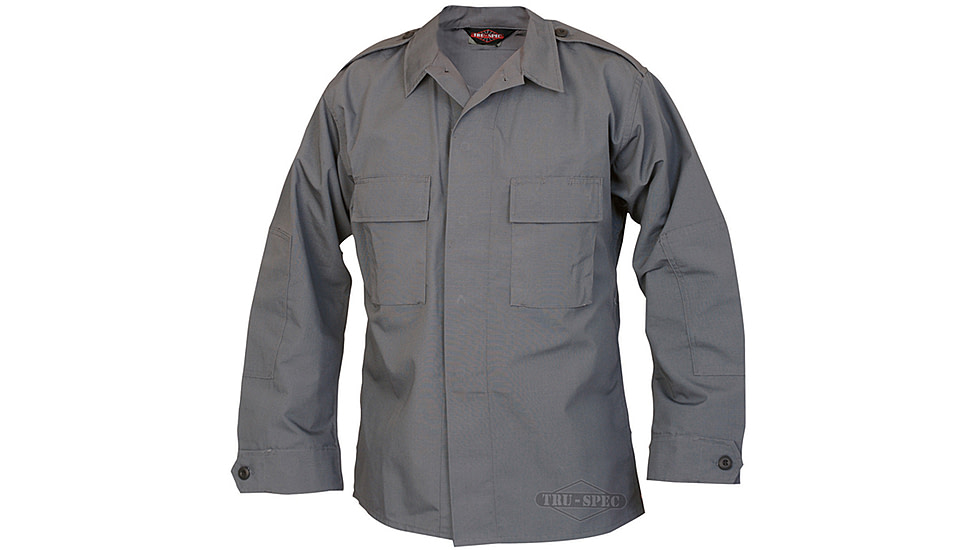 Tru-Spec Tactical Shirt, CHAR GREY PC RS LS,Small Reg. 1376003