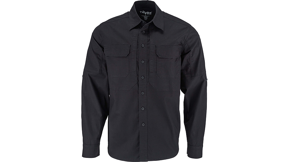 TRYBE Tactical Ultra Utility Long Sleeve Tactical Shirt - Mens, Black, L, UULSTSBK-L