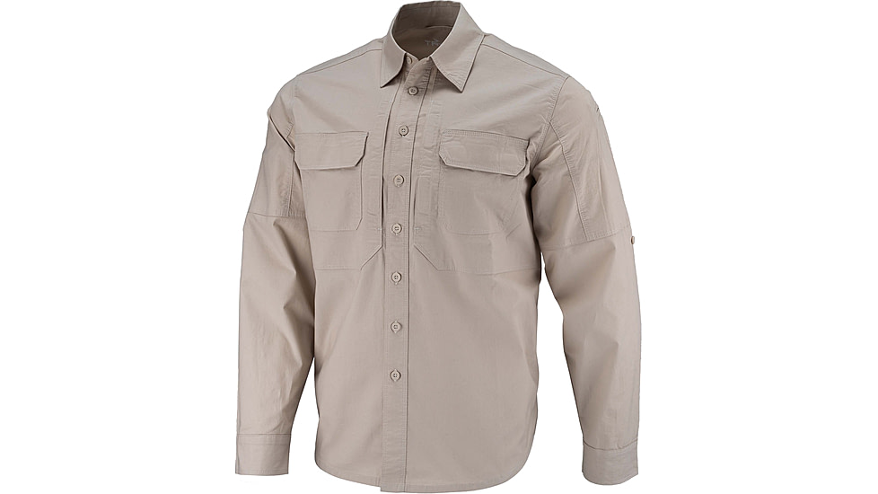 TRYBE Tactical Ultra Utility Long Sleeve Tactical Shirt - Mens, Desert Tan, M, UULSTSDT-M