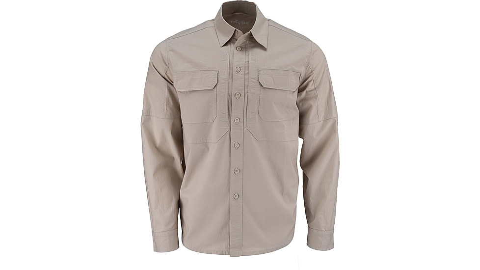 TRYBE Tactical Ultra Utility Long Sleeve Tactical Shirt - Mens, Desert Tan, M, UULSTSDT-M