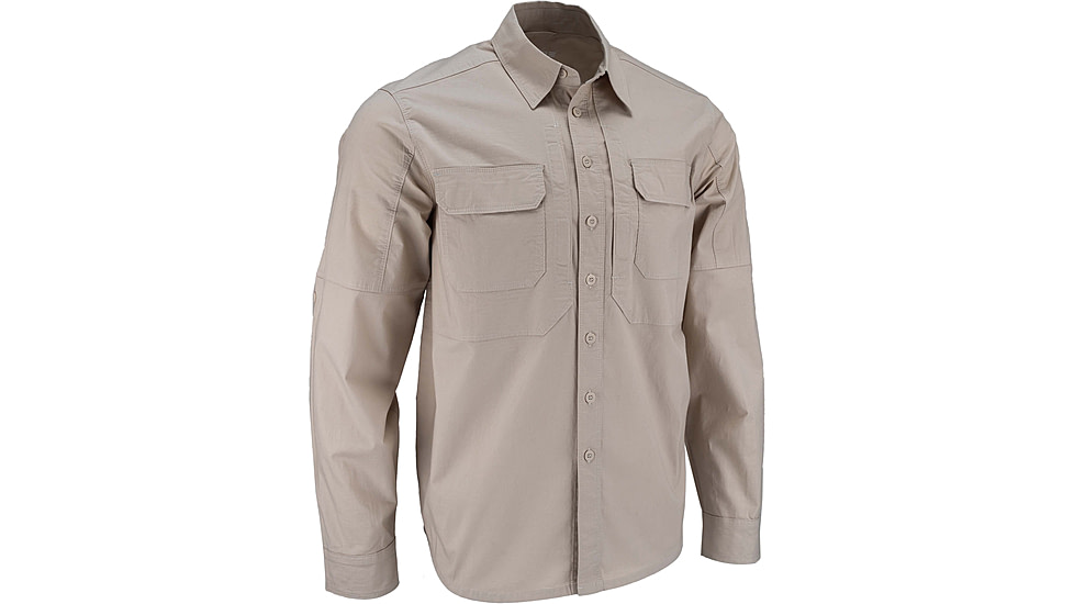 TRYBE Tactical Ultra Utility Long Sleeve Tactical Shirt - Mens, Desert Tan, M, UULSTSDT-M