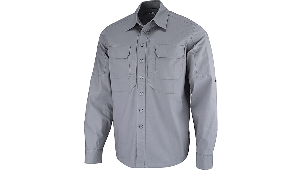 TRYBE Tactical Ultra Utility Long Sleeve Tactical Shirt - Mens, Gray, M, UULSTSGRY-M