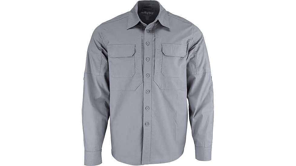 TRYBE Tactical Ultra Utility Long Sleeve Tactical Shirt - Mens, Gray, M, UULSTSGRY-M